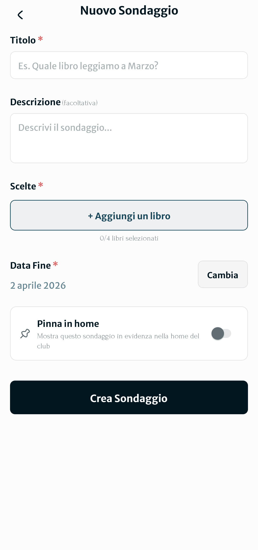 Strumenti di gestione del club di lettura su Lectum
